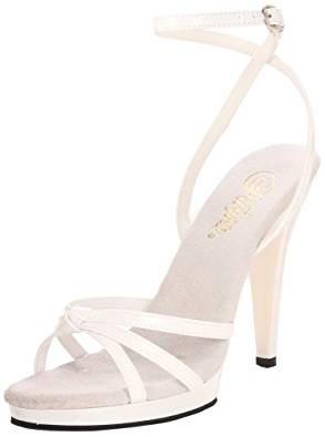 White strappy stiletto heel sandals - comfort padded sole