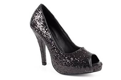 Sparkley peep-toe stiletto court in a variety of colours
